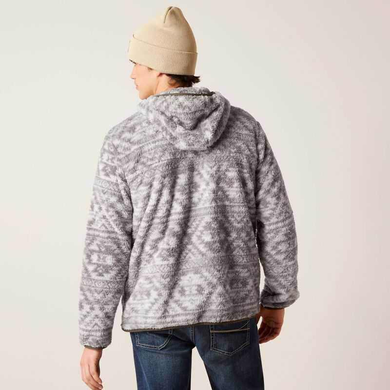 Ariat Polar Bear Fleece Hoodie Grey | 024SELZPN