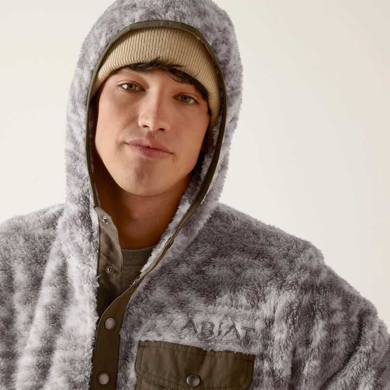 Ariat Polar Bear Fleece Hoodie Grey | 024SELZPN