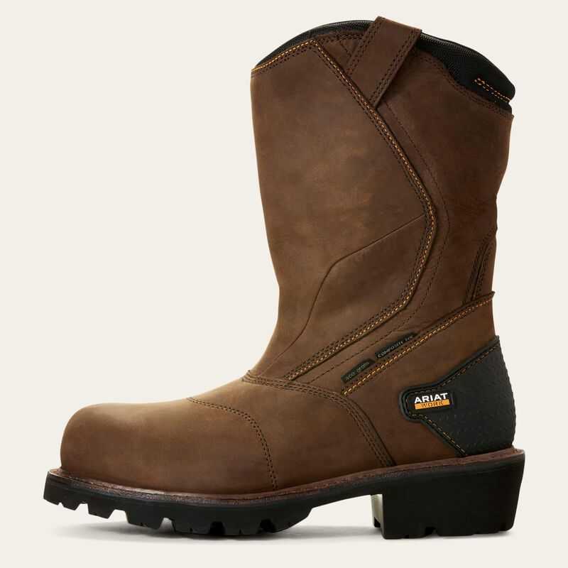 Ariat Powerline 400G Waterproof 400g Composite Toe Work Boot Brown | 198EHNMAJ