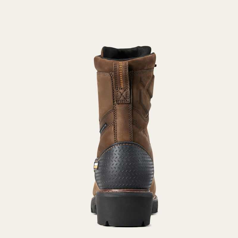 Ariat Powerline 8' Waterproof Composite Toe Work Boot Brown | 723ZLRGOA