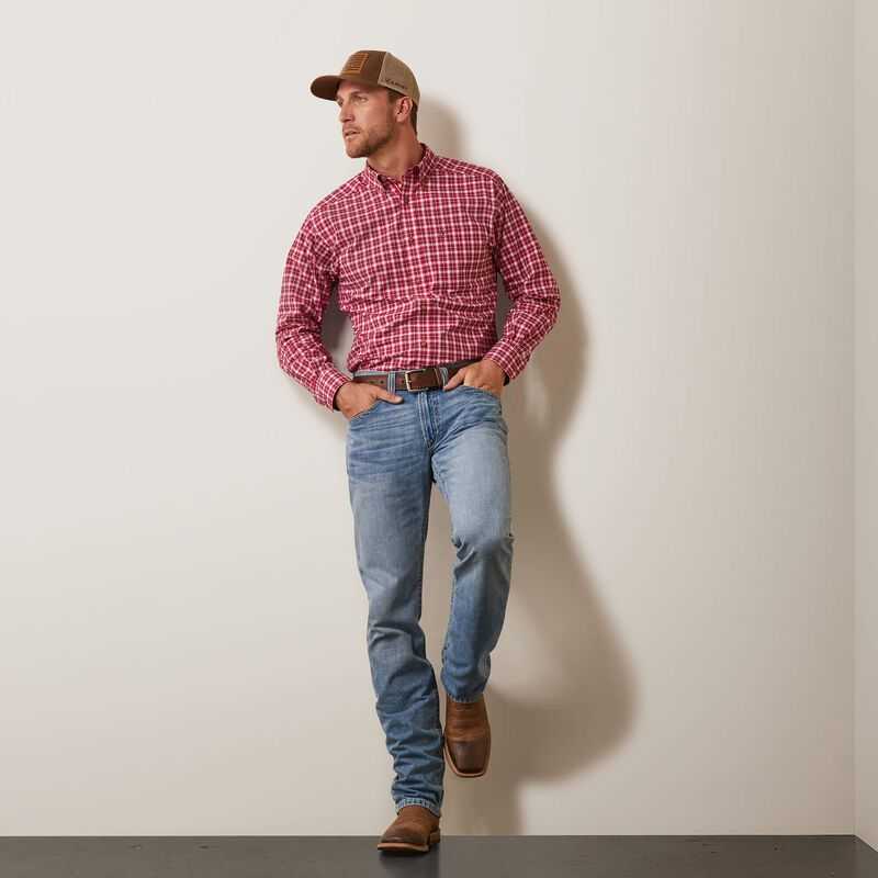 Ariat Pro Series Indiana Fitted Shirt Rose Red | 705FHUKVA