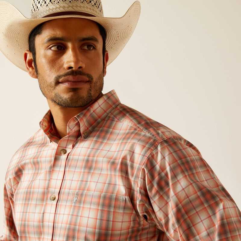 Ariat Pro Series Knox Classic Fit Shirt Coral | 072AEDQMH