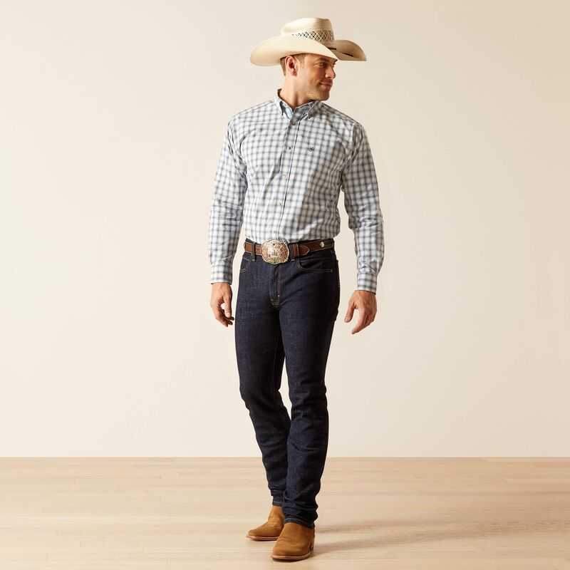 Ariat Pro Series Rodney Classic Fit Shirt Blue | 792ODWRMS