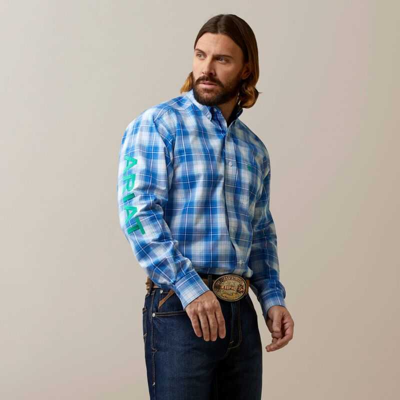 Ariat Pro Series Team Daxton Classic Fit Shirt Blue | 704MJKVHD