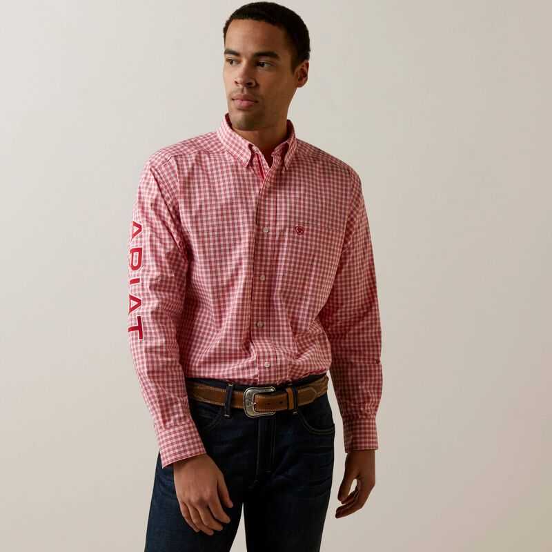 Ariat Pro Series Team Dustin Classic Fit Shirt Red | 961NJVXQU