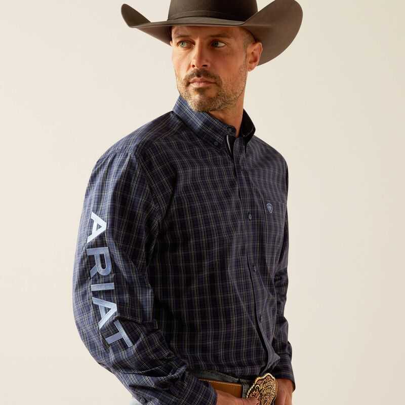 Ariat Pro Series Team Kolt Classic Fit Shirt Navy Blue / Light Blue | 257GOHKNT