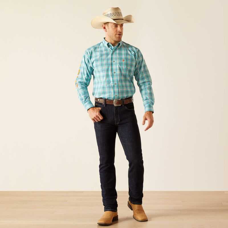 Ariat Pro Series Team Vincent Classic Fit Shirt Turquoise | 314OAWHPY