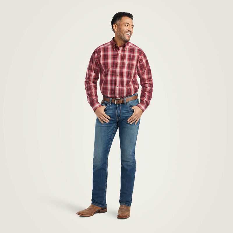 Ariat Pro Series Wagner Fitted Shirt Red | 296ODQPUF