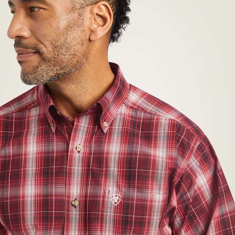 Ariat Pro Series Wagner Fitted Shirt Red | 296ODQPUF