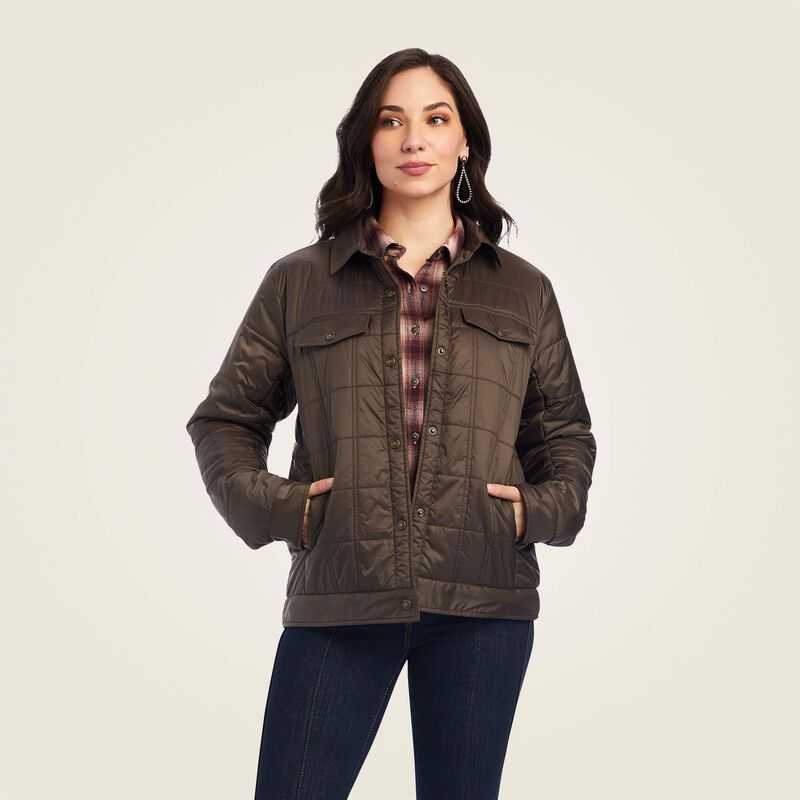 Ariat Puffer Trucker Insulated Jacket Banyan Bark | 795WUGDRO