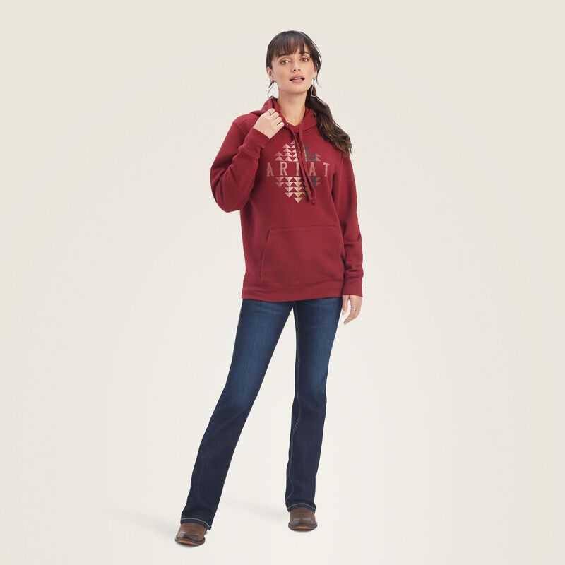 Ariat REAL Beartooth Hoodie Dark Red | 584CBRGOZ