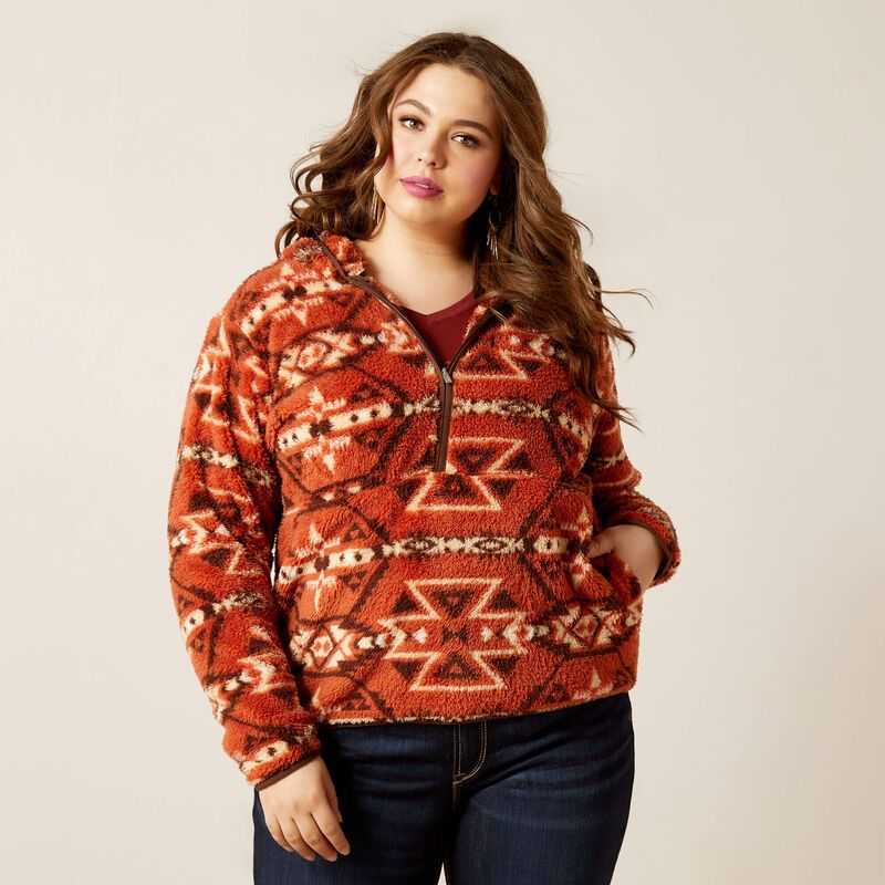 Ariat REAL Berber Pullover Sweatshirt Dark Red | 695CVQLGT