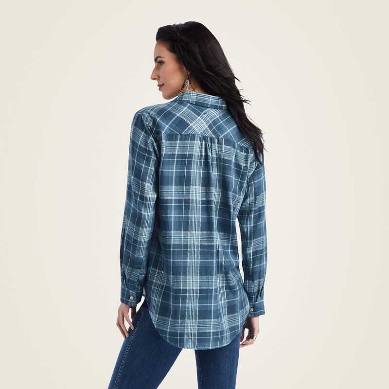 Ariat REAL Billie Jean Popover Shirt Lurex Plaid | 026WQTROM