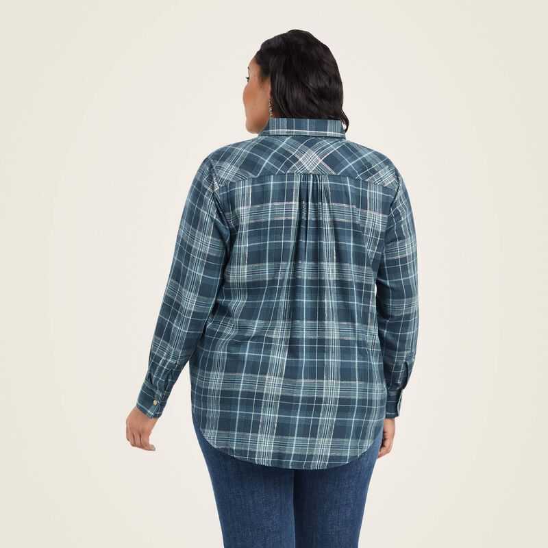 Ariat REAL Billie Jean Popover Shirt Lurex Plaid | 026WQTROM