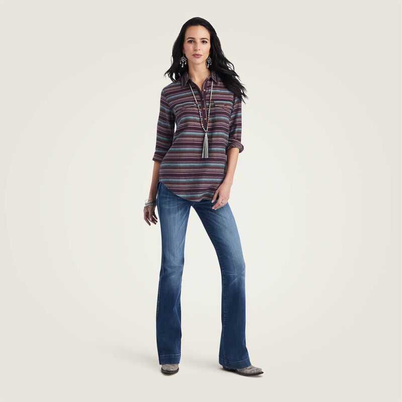 Ariat REAL Billie Jean Popover Shirt Stripes | 248PJDSBN