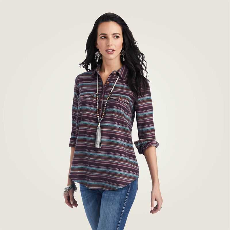 Ariat REAL Billie Jean Popover Shirt Stripes | 248PJDSBN