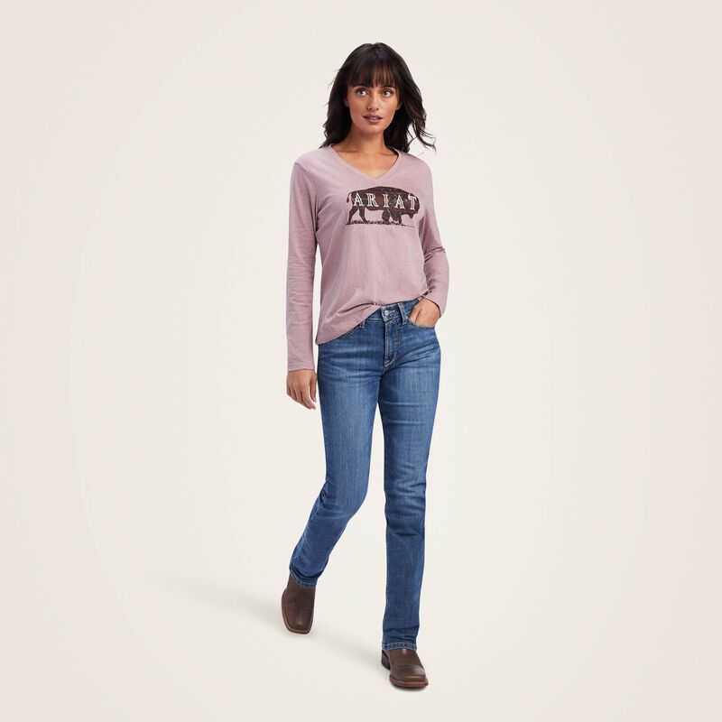 Ariat REAL Chest Logo Relaxed Tee Rose | 124VBUWSL