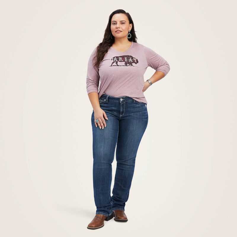 Ariat REAL Chest Logo Relaxed Tee Rose | 124VBUWSL