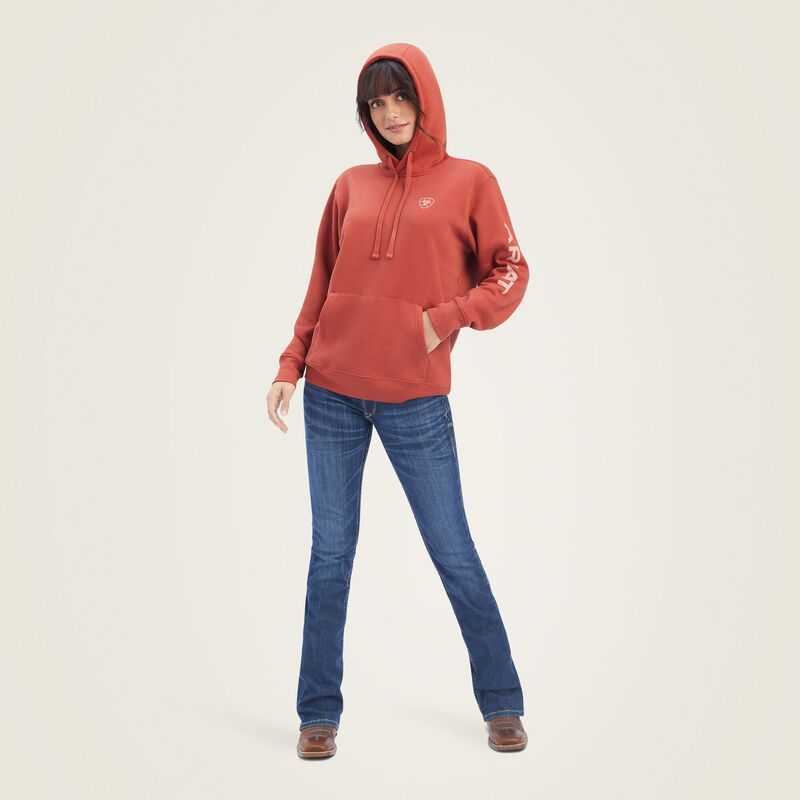 Ariat REAL Classic Arm Logo Hoodie Bossa Nova | 481XZKACD