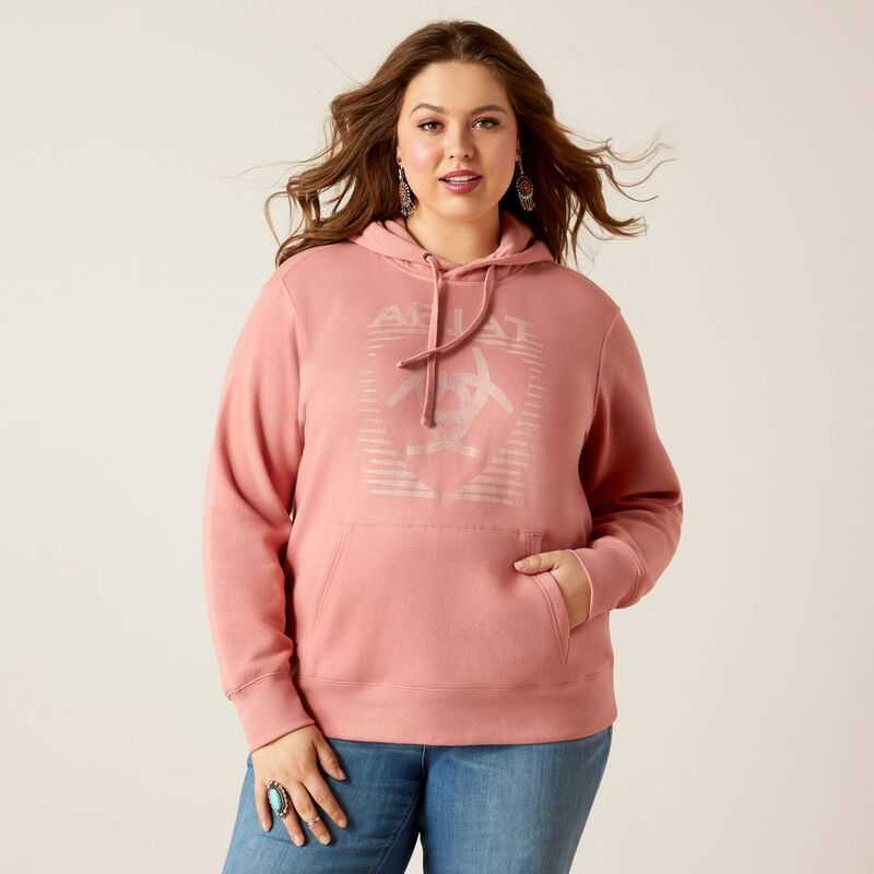 Ariat REAL Fading Lines Hoodie Rose | 742BPQKIL