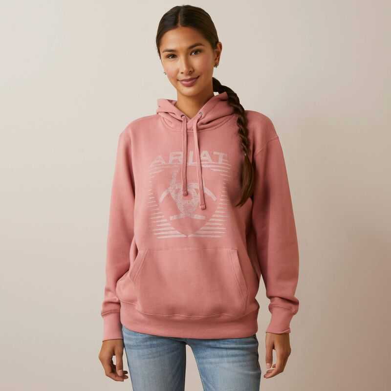 Ariat REAL Fading Lines Hoodie Rose | 742BPQKIL