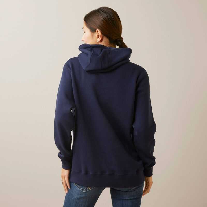 Ariat REAL Flying Flag Hoodie Navy | 190TPWHDY