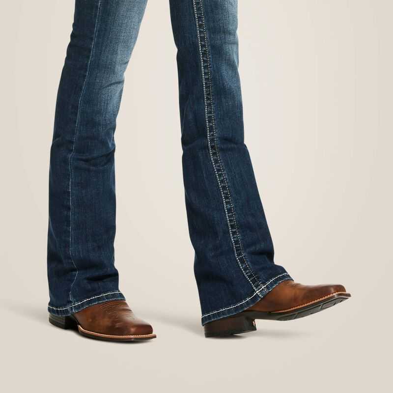 Ariat R.E.A.L. Mid Rise Stretch Entwined Festival Boot Cut Jean Blue | 254UZPVSX