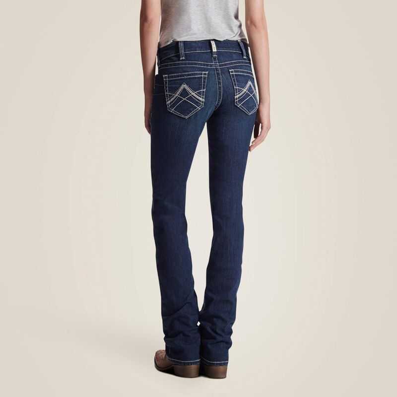 Ariat R.E.A.L. Mid Rise Stretch Icon Stackable Straight Leg Jean Ocean | 342ESWJQK