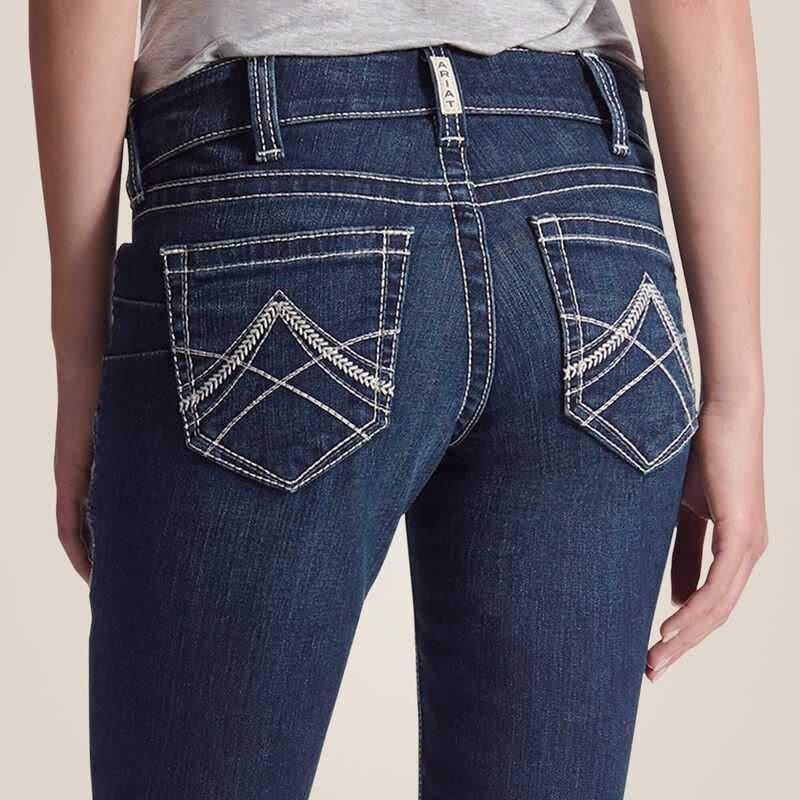 Ariat R.E.A.L. Mid Rise Stretch Icon Stackable Straight Leg Jean Ocean | 342ESWJQK