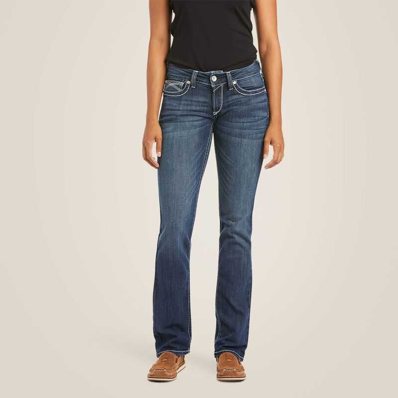 Ariat R.E.A.L. Mid Rise Stretch Ivy Stackable Straight Leg Jean Dresden | 236ZACFPU