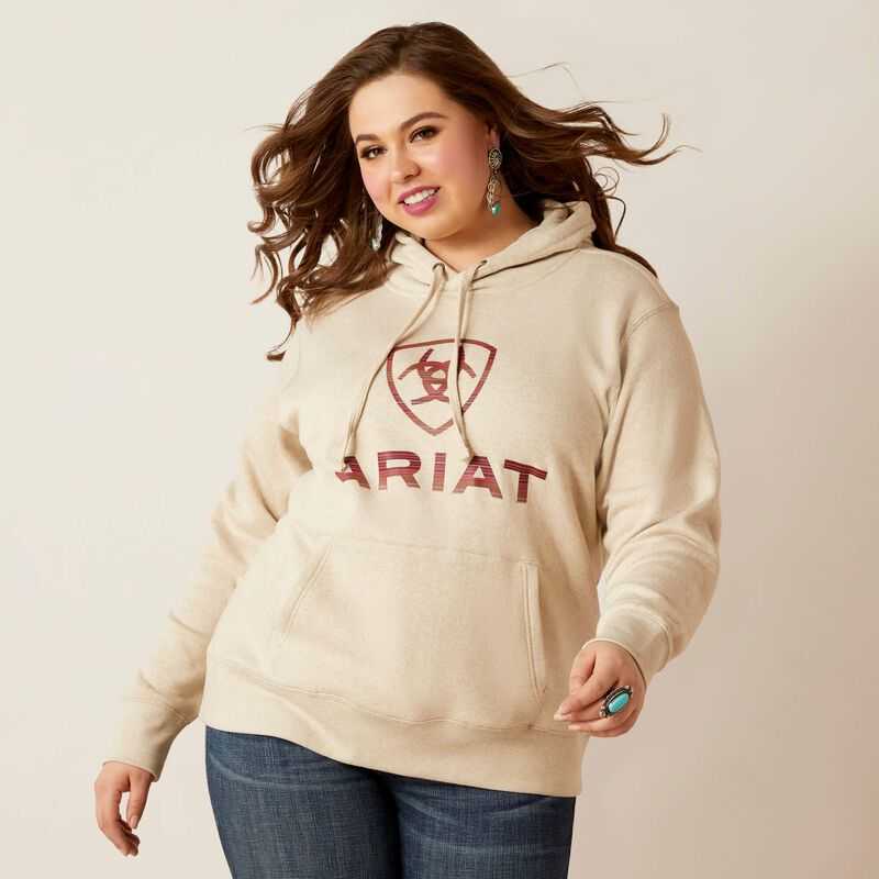 Ariat REAL Ombre Shield Hoodie Beige | 427XAOWNT