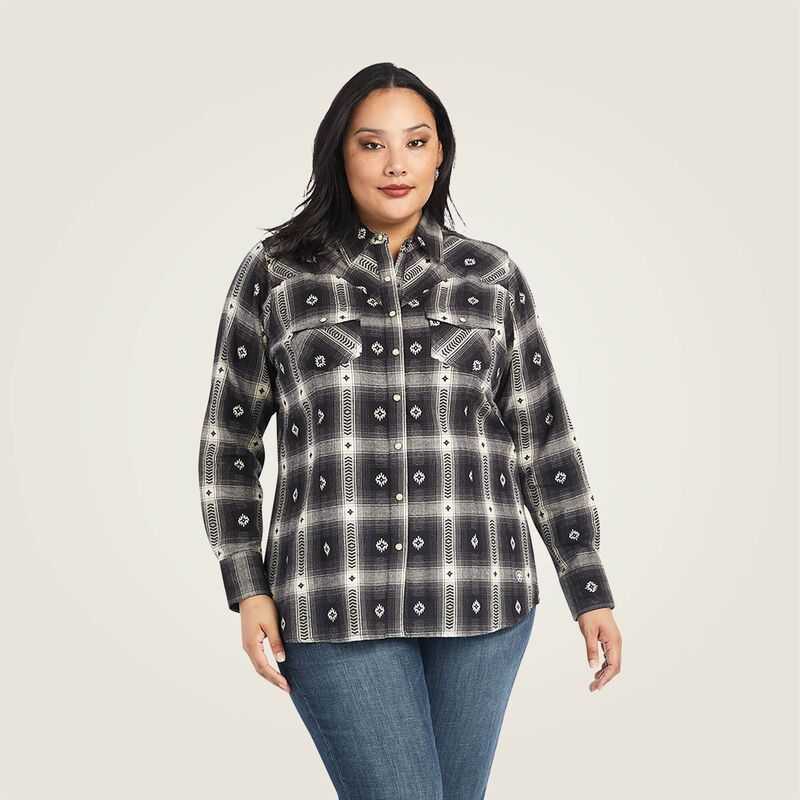 Ariat REAL Thunderstorm Shirt Thunderstorm Plaid Dobby Flann | 394AYGLJE