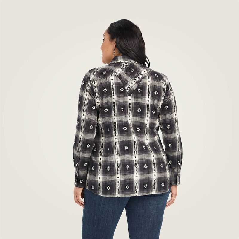 Ariat REAL Thunderstorm Shirt Thunderstorm Plaid Dobby Flann | 394AYGLJE