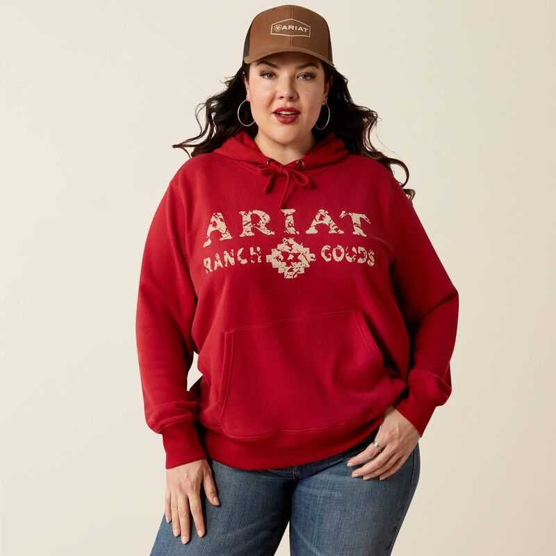 Ariat Ranch Goods Hoodie Red | 239IMYAOR