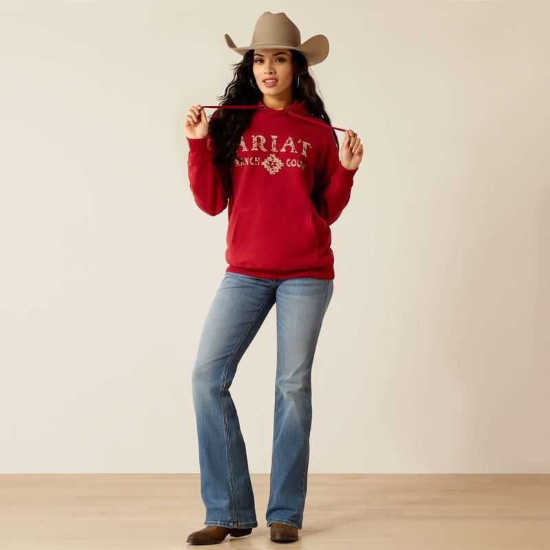 Ariat Ranch Goods Hoodie Red | 239IMYAOR