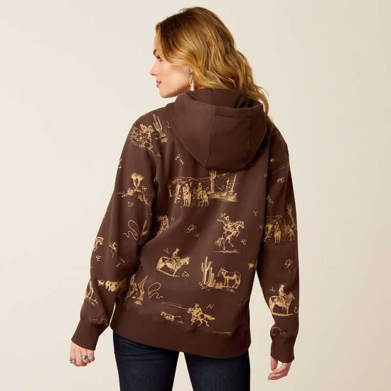 Ariat Ranchin Hoodie Ranchin Print | 098MOYEDG