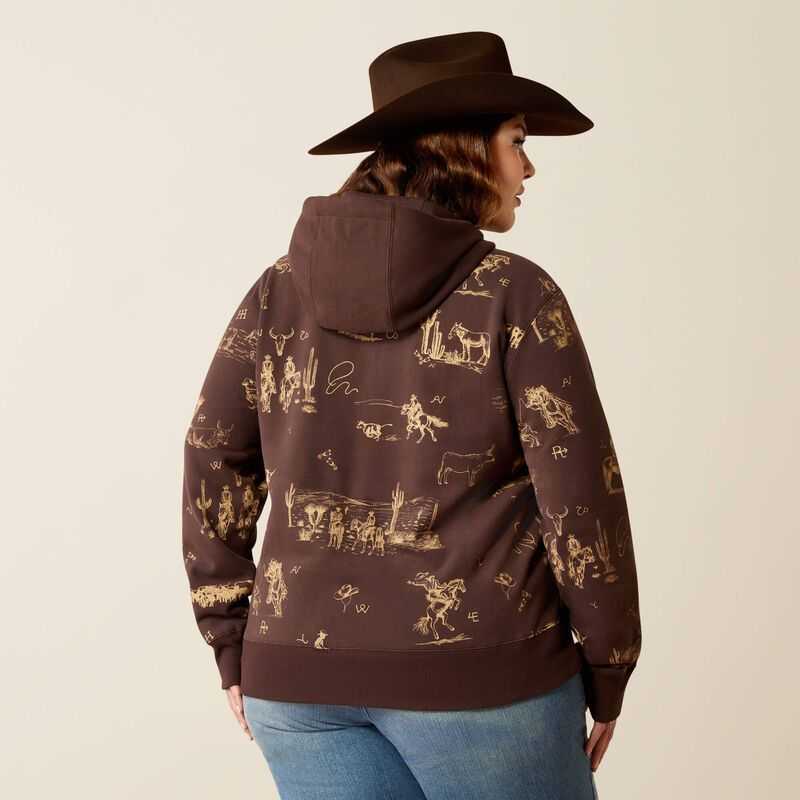 Ariat Ranchin Hoodie Ranchin Print | 098MOYEDG