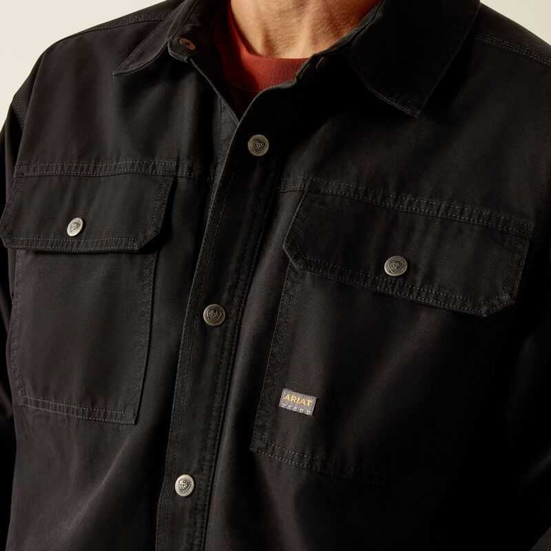 Ariat Rebar Canvas Shirt Jacket Black | 836XVDLUR