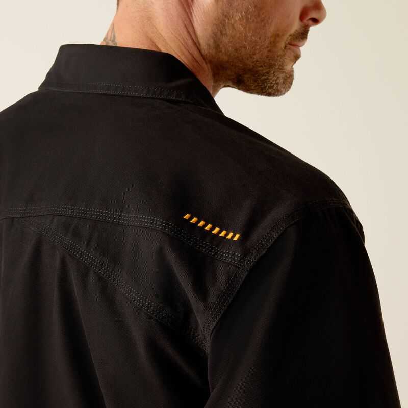 Ariat Rebar Canvas Shirt Jacket Black | 836XVDLUR