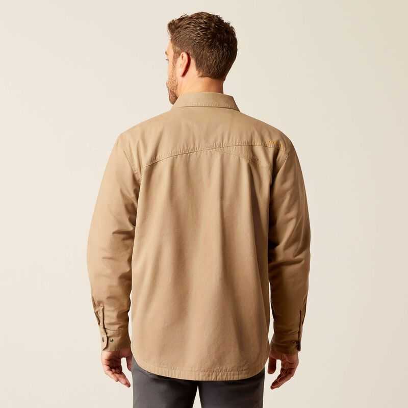 Ariat Rebar Canvas Shirt Jacket Khaki | 417YFHGEZ