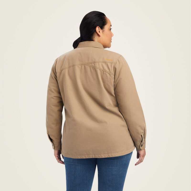 Ariat Rebar Classic Canvas Shirt Jacket Khaki | 684LOGMTA