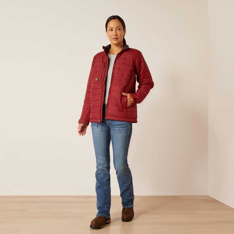 Ariat Rebar Cordura Ripstop Lightweight Insulated Jacket Dark Red | 028CGHKNV