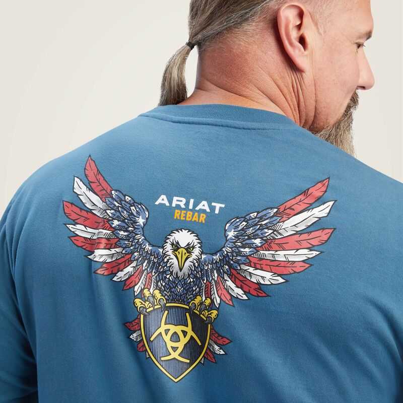 Ariat Rebar Cotton Strong American Raptor T-Shirt Turquoise | 126YMSUZE