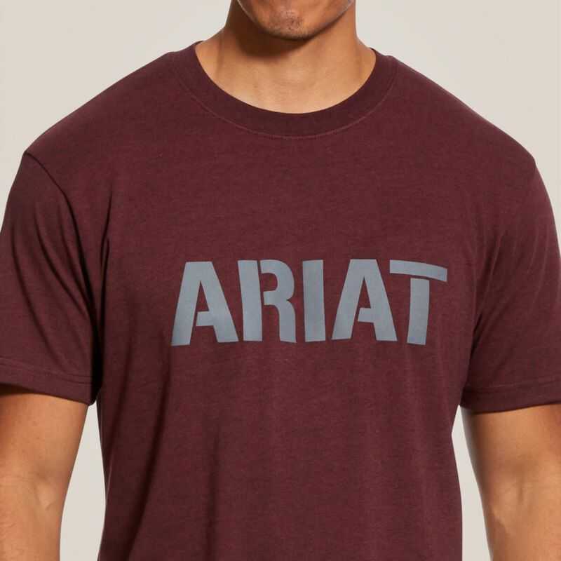 Ariat Rebar Cotton Strong Block Burgundy | 435LVKBWY