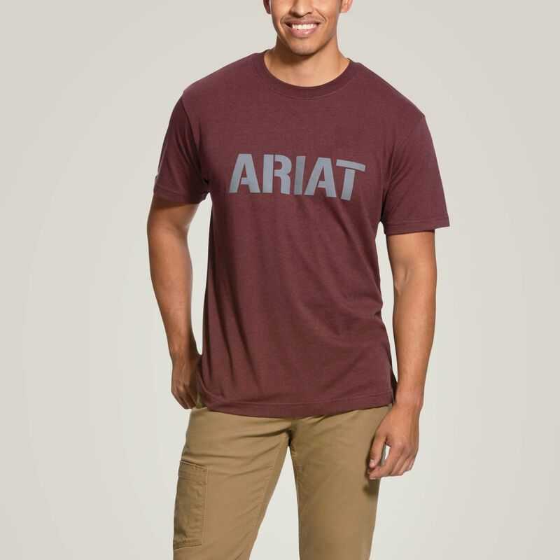 Ariat Rebar Cotton Strong Block Burgundy | 435LVKBWY