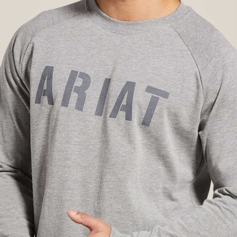 Ariat Rebar Cotton Strong Block T-Shirt Grey | 012KQDMIU