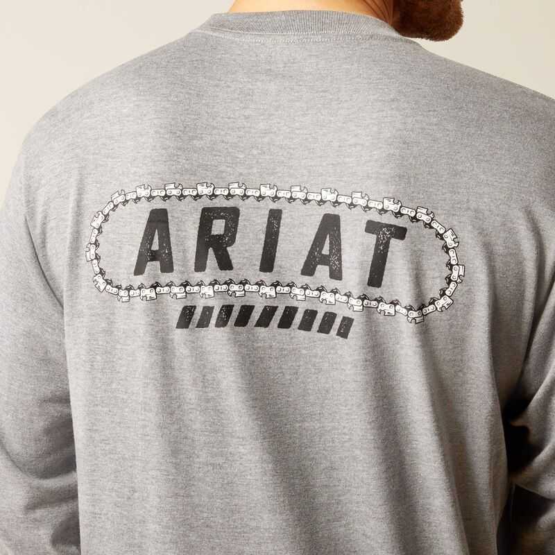 Ariat Rebar Cotton Strong Chainsaw Logo T-Shirt Grey | 751GIWJRC