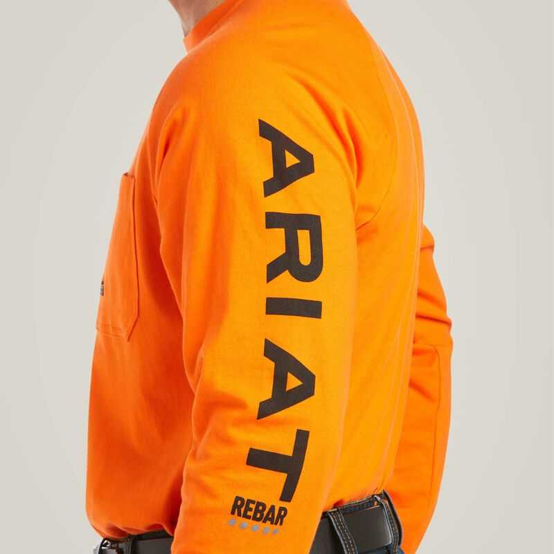 Ariat Rebar Cotton Strong Graphic T-Shirt Orange / Black | 123YWPUNB