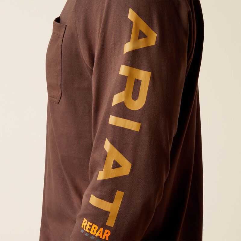 Ariat Rebar Cotton Strong Graphic T-Shirt Coffee / Brown | 834VMAUYL