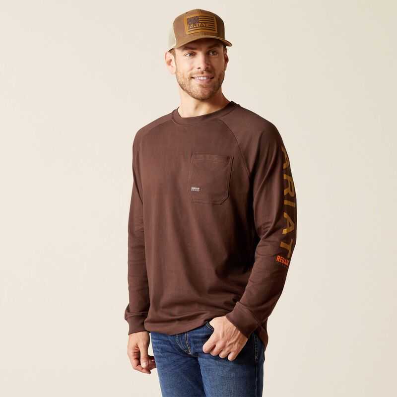 Ariat Rebar Cotton Strong Graphic T-Shirt Coffee / Brown | 834VMAUYL